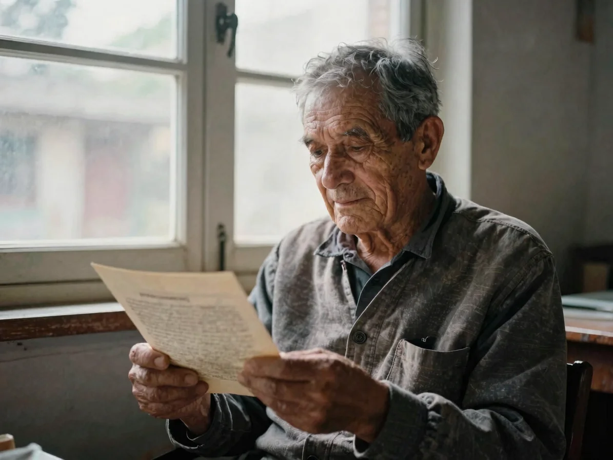 Natural portrait of an older local resident seated by a window re